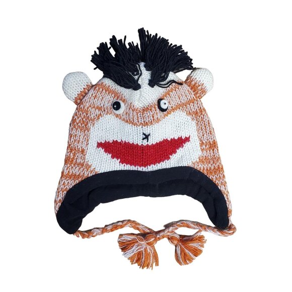 Wool Hat Monkey Design – One Size – Multicolor - Picture 2 of 5